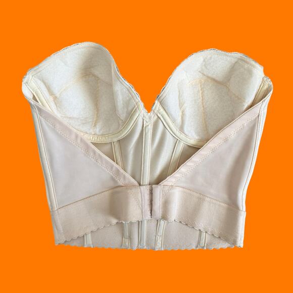 90's vintage cream satin bustier corset XS SMALL - Picture 5 of 11